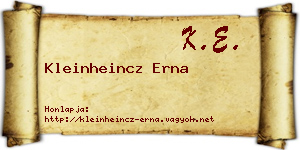 Kleinheincz Erna névjegykártya
